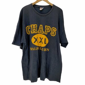 CHAPS RALPH LAUREN(チャップスラルフローレン) USA製 S/S ロゴ 3段プリント T 中古 古着 0623