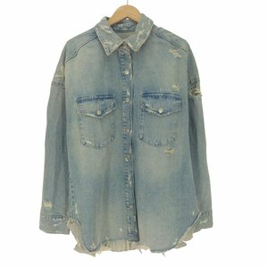 ZARA(ザラ) クラッシュ加工 デニムシャツジャケット レディース XS 中古 古着 0910