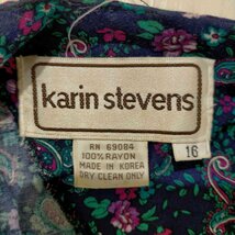 USED古着(ユーズドフルギ) Karin Stevens ペイズリー柄 ウエストベロア切替 ワン 中古 古着 0723_画像6