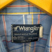 Wrangler(ラングラー) 80S チェック ウエスタンL/Sシャツ メンズ 15 1/2 中古 古着 0647_画像6