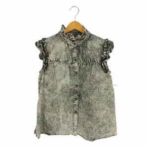 moussy(マウジー) DENIM RUFFLE BLOUSE デニムラッフルブラウス レディース FR 中古 古着 0507