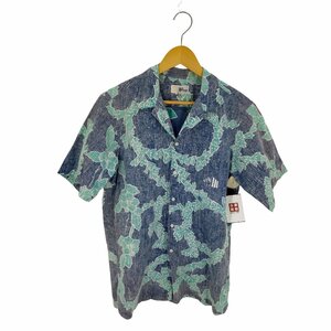 Reyn Spooner(レインスプーナー) S/S 開襟 リーフ柄アロハシャツ ボックスシルエット 乳 中古 古着 0129