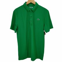 LACOSTE SPORT(ラコステスポーツ) ジャカードボーダーゴルフポロシャツ メンズ US-M 中古 古着 0944_画像1