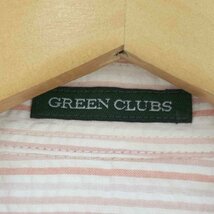 GREEN CLUBS(グリーンクラブ) キャラクター刺繍 コットンリネン シアサッカーストライプシャツ 中古 古着 0407_画像6