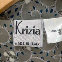KRIZIA(-) イタリア製リーフデザインシルクシャツ レディース JPN：38 中古 古着 0723_画像6