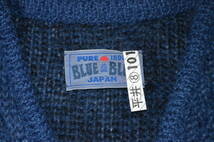 BLUE 　BLUE　　　pure indigo キッドモヘア　カーディガン　サイズ標記 1 S サイズ _画像3