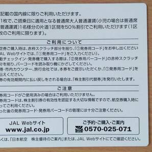 即日ナンバー通知 日本航空 JAL 株主優待 1枚 2024/5/31の画像2