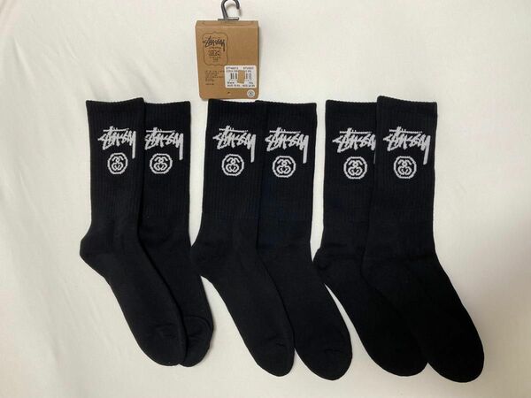 新品未使用stussy ステューシー　ロゴハイソックス　2セット販売　海外正規品