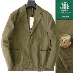 新品 3.6万 ジェイプレス GREEN 伊勢丹新宿 ピンオックス ジャケット 38(L) カーキ 【J46989】 J.PRESS ブレザー コットン サマー