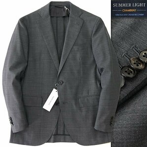 新品 スーツカンパニー サマー ライト シャンブレー ウール ジャケット A5(M) 灰 【J42772】 170-6D 春夏 メンズ blazer's bank.comの画像1