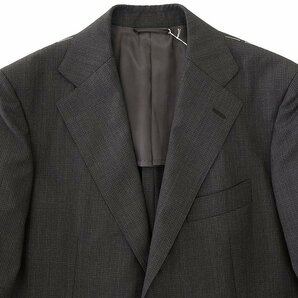 新品 スーツカンパニー E.THOMAS マイクロチェック スーツ AB5(幅広M) 茶 【J47107】 170-4D 春夏 イタリア イートーマス ウール サマーの画像4
