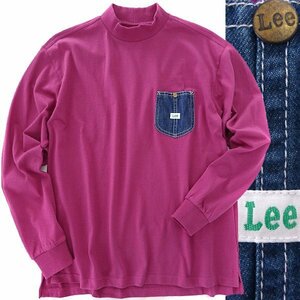 新品 Lee GOLF リー モックネック Tシャツ M 赤系 【I43938】 PLAY MOCKNECK TEE ゴルフ ポケット カットソー 春夏 メンズ デニム