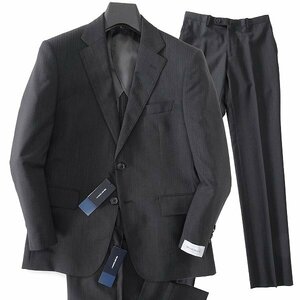 新品 スーツカンパニー 春夏 ウール混 ストライプ 2パンツ スーツ A3(XS) 濃灰 【J44379】 160-6D メンズ THE SUIT COMPANY サマー