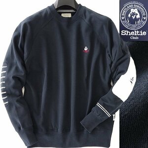  new goods shell tea Club 24SS reverse side wool pull over sweatshirt M navy blue [SH1441105_79] Sheltie Club men's cotton 
