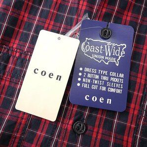 新品 UNITED ARROWS コーエン COASTWIDE ピンオックス チェック シャツ M 赤紺 【I59093】 coen コーストワイド 別注 メンズ ワークの画像7