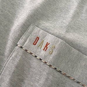 新品 ダックス 日本製 刺繍 コットン 天竺 Vネック ベスト L 灰 【I57619】 DAKS LONDON メンズ 春夏 前開き ジレ カーディガン パイピングの画像4