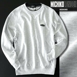  новый товар Michiko London весна осень тренировочный футболка M белый [ML9W-R350_LGA] MICHIKO LONDON KOSHINO мужской Logo нашивка 