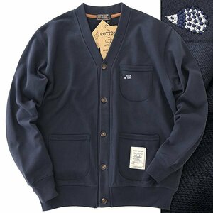  new goods chuu Bay 24SS hedgehog embroidery sweat cardigan LL navy blue [CH1441126_79] spring summer men's CHUBEI cotton blouson pocket 