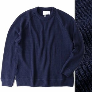  new goods gim Jim crew neck knitted pull over L navy blue [I50121] men's sweater sweatshirt ound-necked middle gauge casual 