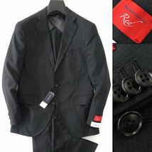 新品 スーツカンパニー Red ウール混 ドビーストライプ スーツ YA6(細身L) 黒【J48963】 175-8D THE SUIT COMPANY 春夏 メンズ_画像1