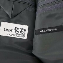 新品 スーツカンパニー 春夏 EXTRA LIGHT ウール 2パンツ スーツ AB6(幅広L) 灰 【J53972】 175-4D セットアップ ストライプ サマー メンズ_画像10