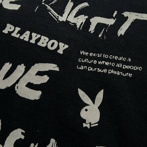 新品 プレイボーイ 24年春夏 プリント カットソー L 黒【41029_99】 PLAYBOY ロンT バニー ロゴ 長袖 コットン Tシャツ メンズの画像6