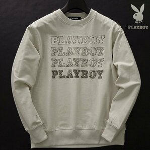 新品 プレイボーイ 24年春夏 グラフィック スウェット M 【41022_16】 PLAYBOY ロゴ 長袖 コットン スエット トレーナー メンズの画像1