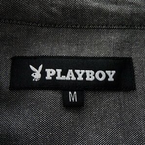 新品 プレイボーイ 24年春夏 バンドカラー シャツ L 灰 【1024_97】 PLAYBOY メンズ 長袖 コットン オックス バニー スタンドカラーの画像10