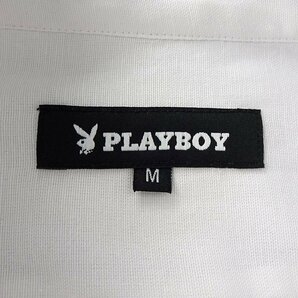 新品 プレイボーイ 24年春夏 バンドカラー シャツ M 白 【1024_07】 PLAYBOY メンズ 長袖 コットン オックス バニー スタンドカラーの画像10