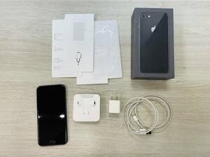 【動作確認済み】 iPhone 8 64GB モデル番号:MQ782J/A 黒 ブラック Apple製品 正規品 判定〇 その他付属品有 最大容量76% 箱付 SIMロック無