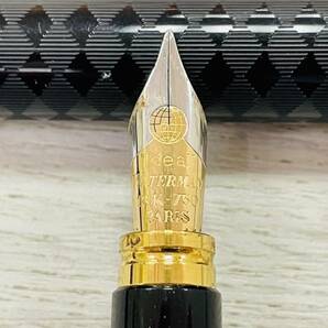 【希少/付属品】綺麗品 Waterman IDEAL ウォーターマン 万年筆 18K 750 刻印有 格子柄 フランス製 筆記用具 文房具の画像7