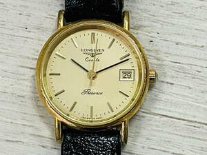 【ジャンク品】 LONGINES PRESENCE ロンジン プリンセス ゴールド文字盤 クォーツ レディース