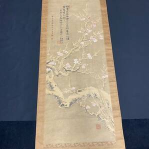 【模写】日本画 矢部楳堂筆 梅図 掛軸 掛け軸の画像1