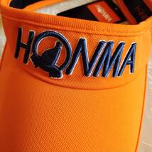 未使用品　ホンマ　HONMA　サンバイザー　フリーサイズ　マジックテープ＋ストレッチゴム　やや光沢オレンジ色_画像2