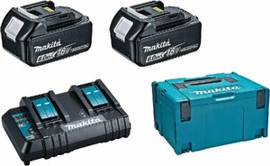 【未使用】makita マキタ　パワーソースキットSH1　（DC18SH+BL1860B×2）　2口充電器・バッテリ2個　A-68317　セット