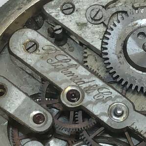 R.シュミット製 ヘロブ商会 商館時計 懐中時計 銀製 銀片蓋側 アンティーク 機械式 手巻き ジャンクの画像6