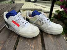 27.0cm エアフォース1 タイプ サミットホワイト ローカット NIKE ナイキ スニーカー 白 ホワイト AIR Force1 ハンドメイド風アッパー US9_画像2