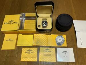 ブライトリング クロノマットエボリューション K18 ゴールド SS 青文字盤 自動巻き 腕時計 付属品完備 国内正規店購入 オーバーホール済み