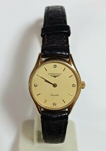 稼働品 ロンジン レディース腕時計 シャンパン色文字盤 新品電池 LONGINES