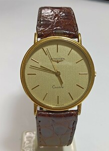 稼働品 ロンジン メンズ腕時計 シャンパン色文字盤 三針 新品電池 LONGINES