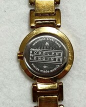 稼働品 RODOLPHE by LONGINES レディース腕時計 ゴールドローマ数字文字盤 新品電池 _画像3