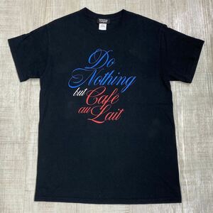Do Nothing Congress ドゥー ナッシング コングレス Do Nothing but Cafe au Lait TEE T-SHIRTロゴ Tシャツ ブラック 系 サイズ M