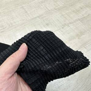 ISSEY MIYAKE イッセイミヤケ 切り替え ドッキング プリーツ ハイネック カットソー MADE IN JAPAN 日本製 BLACK ブラック 系 サイズ 2の画像6
