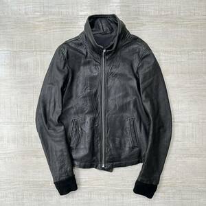 Rick Owens Rick Owens leather single rider's jacket JACKET RU5763 BLACK black size S