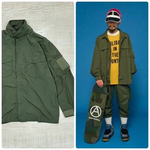 24ss 2024 未使用 MOUNTAIN RESEARCH マウンテンリサーチ MT CREW SHIRT 3875 ヘリクルー型 フライフロント シャツ 撥水加工 サイズ Mの画像1