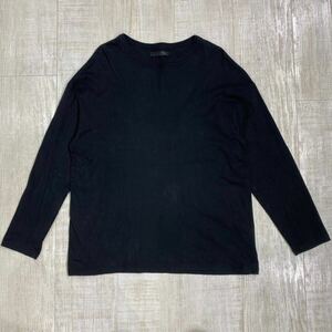 JUHA ユハ DOUBLE BINDER L/S TEE ダブルバインダー ロングスリーブ ドロップショルダー コットン Tシャツ ロンT ブラック 系 サイズ 4