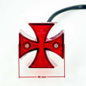 バイク アイアンクロス クロス テールランプ LED 12V ナンバー灯 SR チョッパー ボバー スクランブラー ハーレー 汎用 ykshopbの画像5