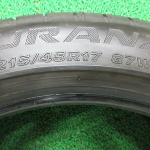 M228【送料無料】215/45R17 超溝高 9分山 ブリヂストン 夏タイヤ TURANZA T002 2022年製 1本 激安 インプレッサ レガシィ プリウス BRZ 86の画像5