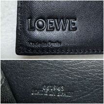 LOEWE ロエベ 美品 良品 LARGE VERTICAL WALLET ラージ バーティカルウォレット 長財布 アナグラム ストラップ レザー ブラック 黒_画像9