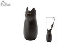 東谷 傘たて 陶器 猫 ねこ ブラック 黒 高さ約45.5cm おしゃれ アンブレラスタンド 小物入れ CLY-12BK あずまや メーカー直送 送料無料_画像1